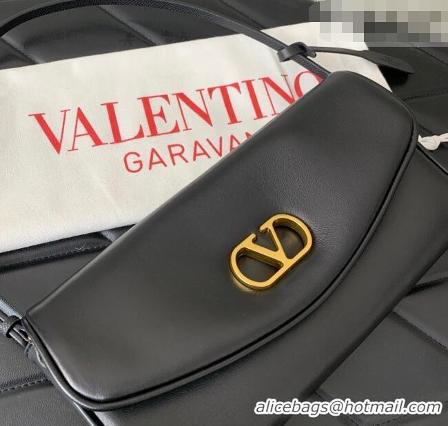 Best Price Valentino Devain Small Shoulder Bag in Lambskin Leather 2031 Black 2026