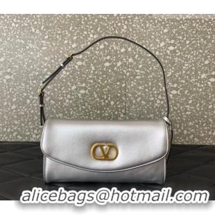 Best Price Valentino Devain Small Shoulder Bag in Lambskin Leather 2031 Silver-Tone 2026