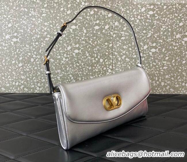 Best Price Valentino Devain Small Shoulder Bag in Lambskin Leather 2031 Silver-Tone 2026