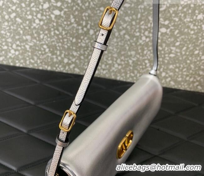 Best Price Valentino Devain Small Shoulder Bag in Lambskin Leather 2031 Silver-Tone 2026