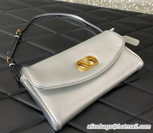 Best Price Valentino Devain Small Shoulder Bag in Lambskin Leather 2031 Silver-Tone 2026