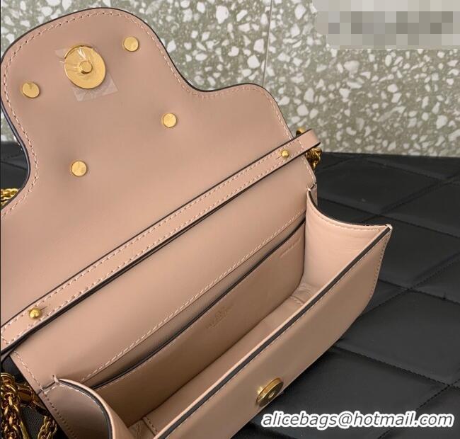 Grade Design Valentino Garavani Locò Small Shoulder Bag In Calfskin Leather With Jewel Logo 5053 Nude Pink 2025