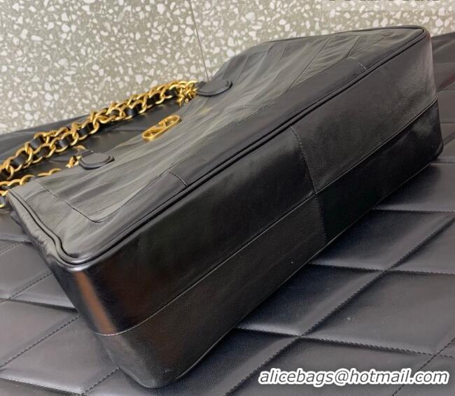 Buy Cheap Valentino Laseine Shopping Bag in V Shiny and Matte Nappa Leather 0084 Black 2026