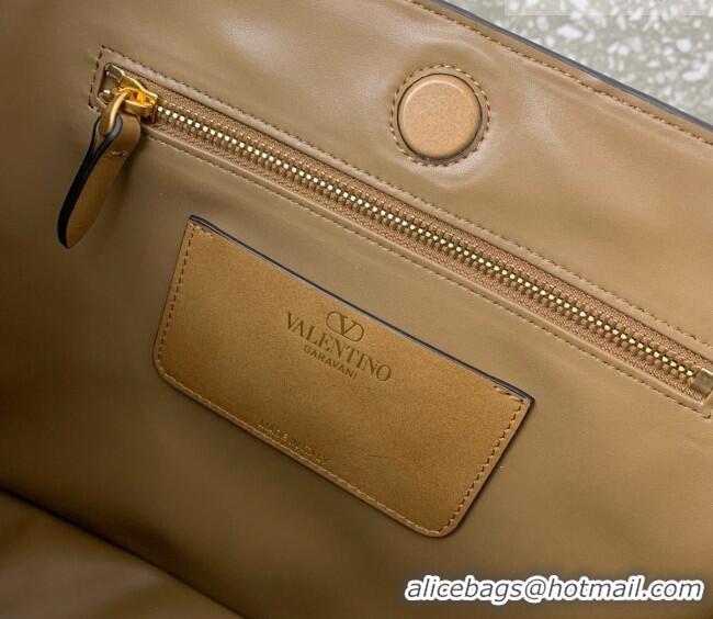 Grade Design Valentino Laseine Small Shopping Bag in V Shiny and Matte Nappa Leather 0082 Brown 2026