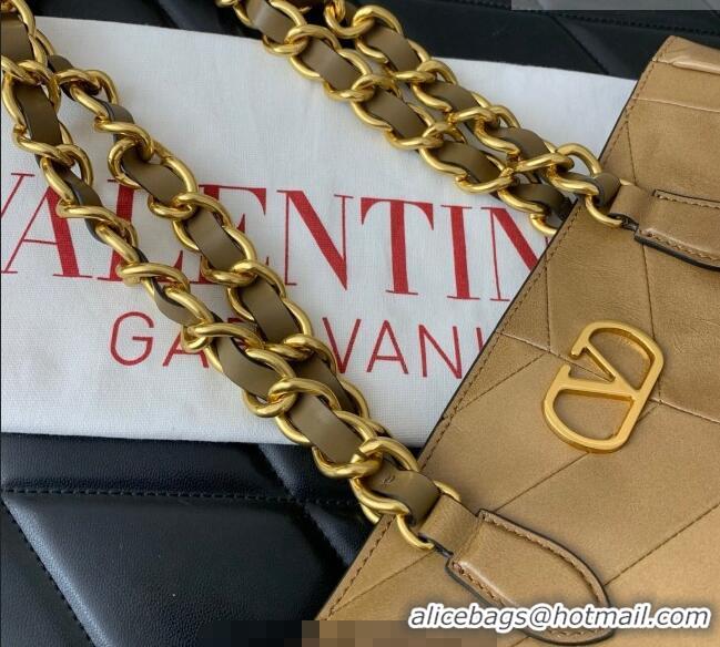 Grade Design Valentino Laseine Small Shopping Bag in V Shiny and Matte Nappa Leather 0082 Brown 2026