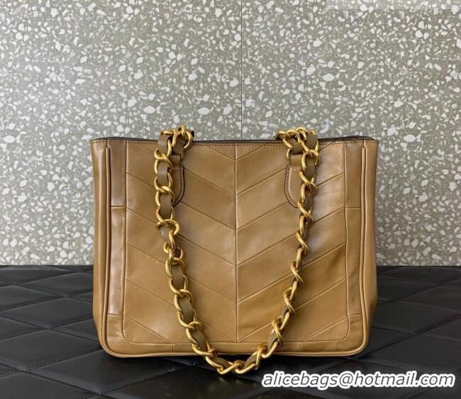 Grade Design Valentino Laseine Small Shopping Bag in V Shiny and Matte Nappa Leather 0082 Brown 2026