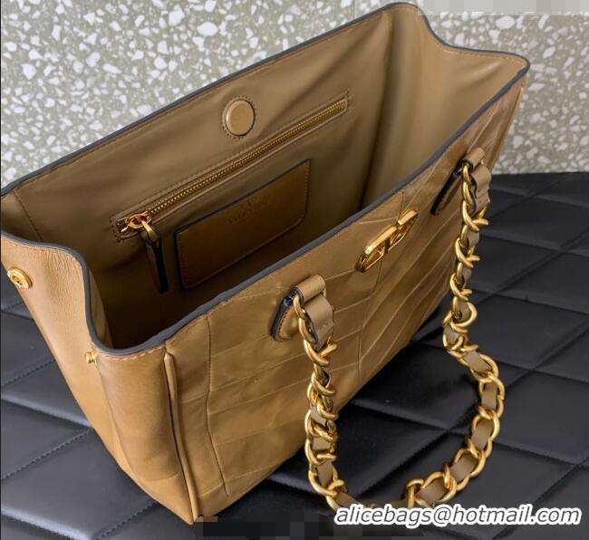 Grade Design Valentino Laseine Small Shopping Bag in V Shiny and Matte Nappa Leather 0082 Brown 2026