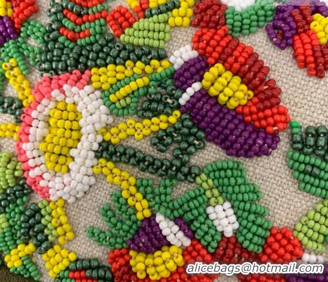 Top Quality Valentino Garavani Locò Small Shoulder Bag In Beads Embroidered Canvas and Suede 5085 Green 2026