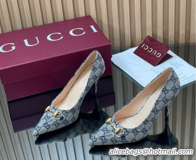 Unique Style Gucci GG Canvas Pumps 8.5cm with Horsebit 853466 Grey 2026