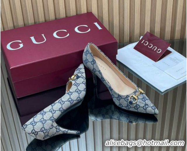 Unique Style Gucci GG Canvas Pumps 8.5cm with Horsebit 853466 Grey 2026