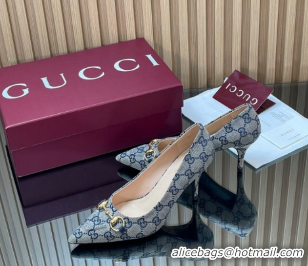 Unique Style Gucci GG Canvas Pumps 8.5cm with Horsebit 853466 Grey 2026