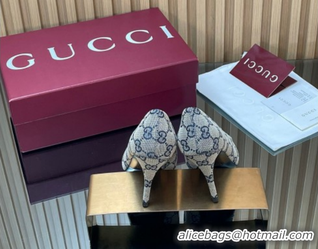 Unique Style Gucci GG Canvas Pumps 8.5cm with Horsebit 853466 Grey 2026