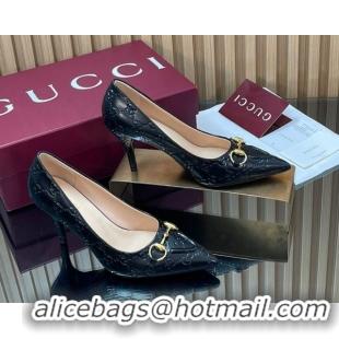 Best Price Gucci GG Leather Pumps 8.5cm with Horsebit 853466 Black 2026