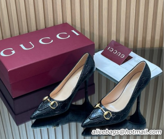 Best Price Gucci GG Leather Pumps 8.5cm with Horsebit 853466 Black 2026