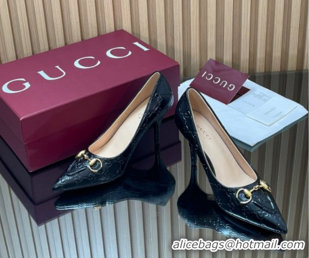 Best Price Gucci GG Leather Pumps 8.5cm with Horsebit 853466 Black 2026