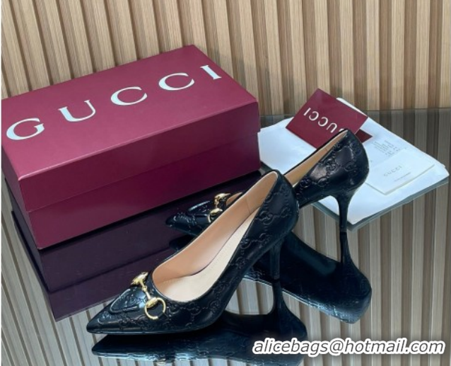 Best Price Gucci GG Leather Pumps 8.5cm with Horsebit 853466 Black 2026