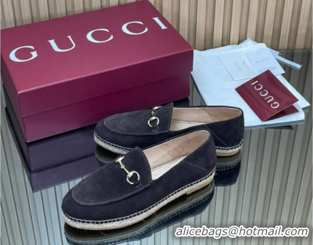 Trendy Design Gucci Suede Flat Espadrilles with Horsebit GG121805 Dark Brown 2026