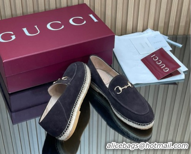 Trendy Design Gucci Suede Flat Espadrilles with Horsebit GG121805 Dark Brown 2026
