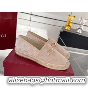 Grade Gucci GG Canvas Flat Espadrilles with Horsebit GG121805 Nude Pink 2026