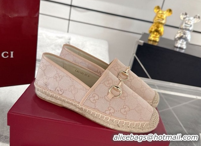 Grade Gucci GG Canvas Flat Espadrilles with Horsebit GG121805 Nude Pink 2026