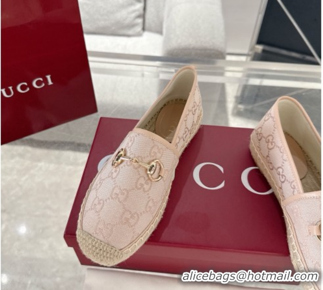Grade Gucci GG Canvas Flat Espadrilles with Horsebit GG121805 Nude Pink 2026