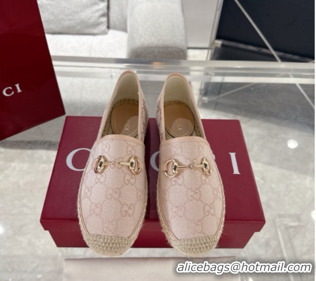 Grade Gucci GG Canvas Flat Espadrilles with Horsebit GG121805 Nude Pink 2026