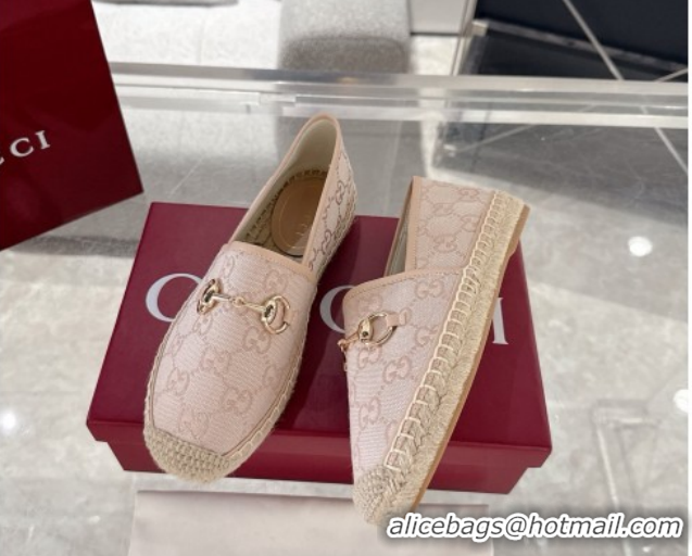Grade Gucci GG Canvas Flat Espadrilles with Horsebit GG121805 Nude Pink 2026