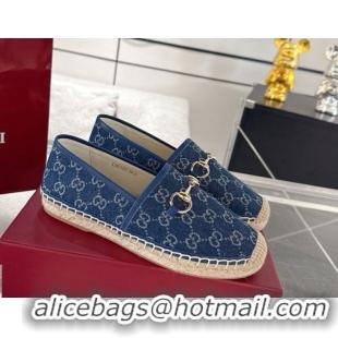 Hot Style Gucci GG Canvas Flat Espadrilles with Horsebit GG121805 Blue 2026