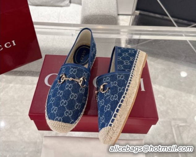 Hot Style Gucci GG Canvas Flat Espadrilles with Horsebit GG121805 Blue 2026