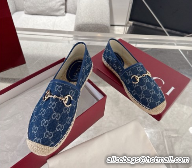 Hot Style Gucci GG Canvas Flat Espadrilles with Horsebit GG121805 Blue 2026