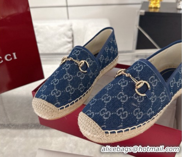Hot Style Gucci GG Canvas Flat Espadrilles with Horsebit GG121805 Blue 2026