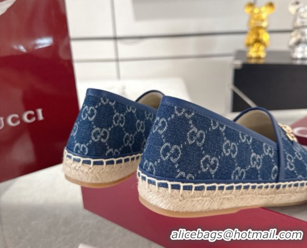 Hot Style Gucci GG Canvas Flat Espadrilles with Horsebit GG121805 Blue 2026