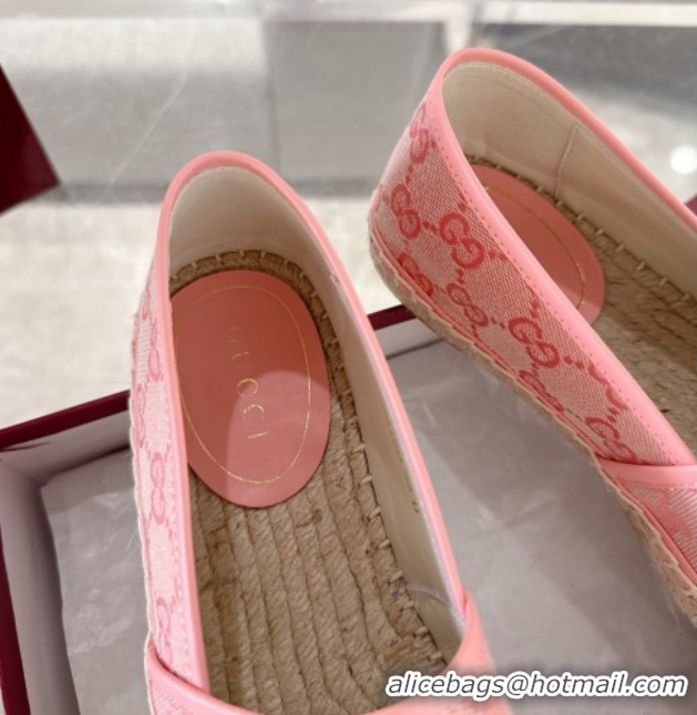 Good Product Gucci GG Canvas Flat Espadrilles with Horsebit GG121805 Light Pink 2026