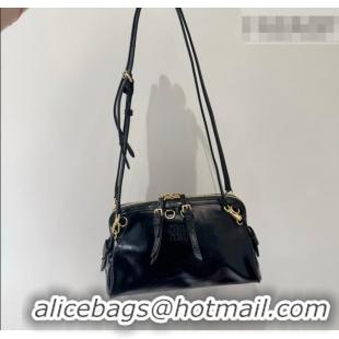 Famous Brand Miu Miu Caprice Leather Clutch Shoulder Bag 5BF131 Black 2025