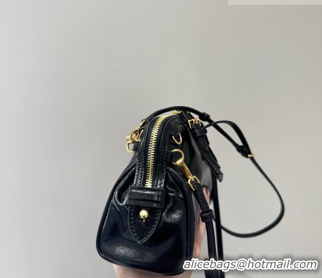 Famous Brand Miu Miu Caprice Leather Clutch Shoulder Bag 5BF131 Black 2025