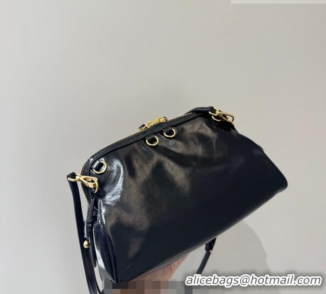 Famous Brand Miu Miu Caprice Leather Clutch Shoulder Bag 5BF131 Black 2025