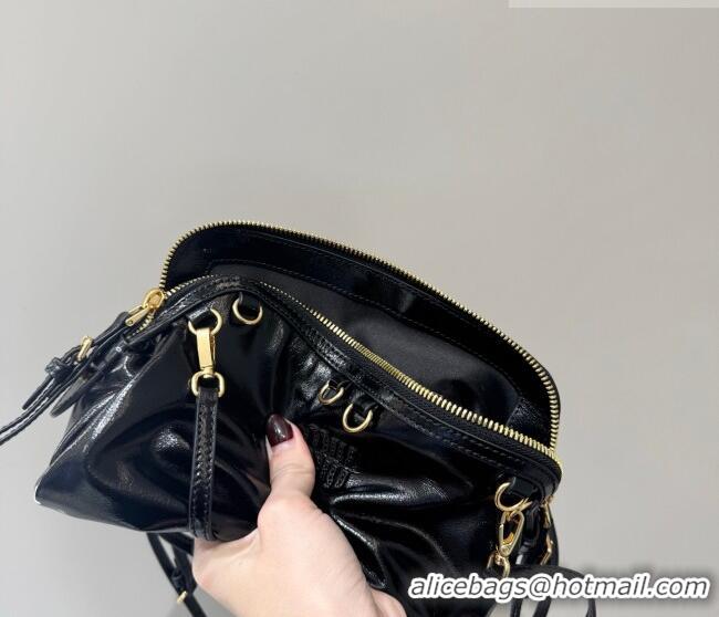 Famous Brand Miu Miu Caprice Leather Clutch Shoulder Bag 5BF131 Black 2025