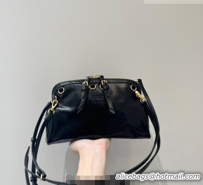 Famous Brand Miu Miu Caprice Leather Clutch Shoulder Bag 5BF131 Black 2025