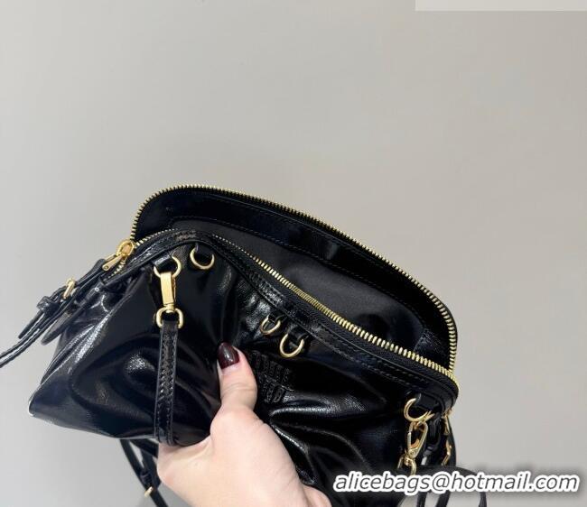 Famous Brand Miu Miu Caprice Leather Clutch Shoulder Bag 5BF131 Black 2025