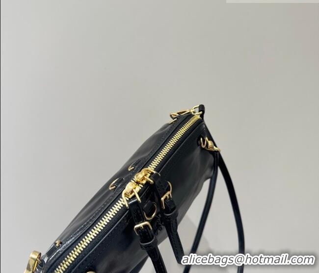 Famous Brand Miu Miu Caprice Leather Clutch Shoulder Bag 5BF131 Black 2025