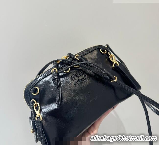 Famous Brand Miu Miu Caprice Leather Clutch Shoulder Bag 5BF131 Black 2025