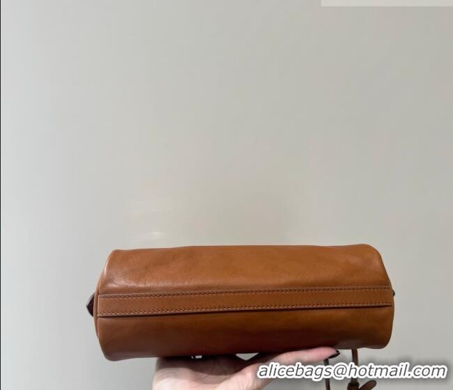 Famous Brand Miu Miu Caprice Leather Clutch Shoulder Bag 5BF131 Cognac Brown 2025