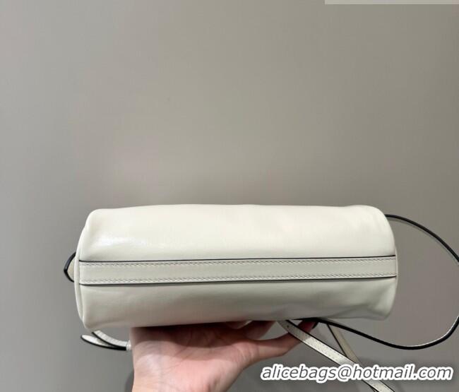 Famous Brand Miu Miu Caprice Leather Clutch Shoulder Bag 5BF131 White 2025