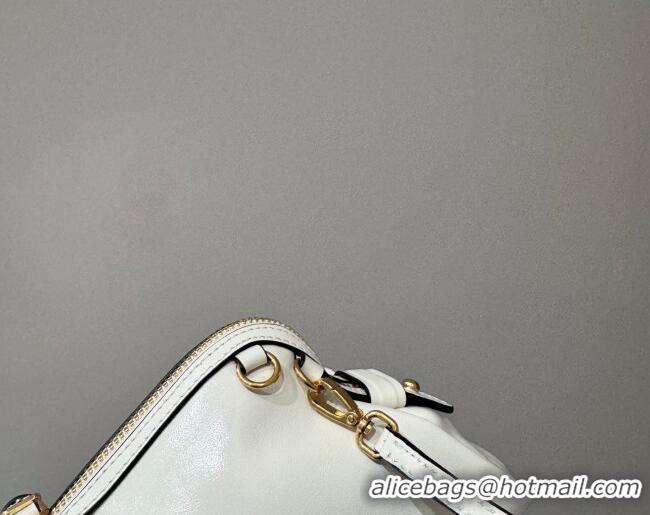 Famous Brand Miu Miu Caprice Leather Clutch Shoulder Bag 5BF131 White 2025