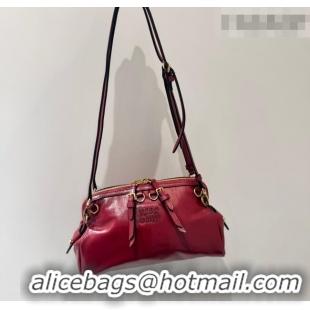 Big Discount Miu Miu Caprice Leather Clutch Shoulder Bag 5BF131 Ruby Red 2025