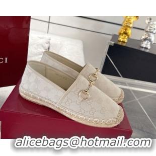 Shop Cheap Gucci GG Canvas Flat Espadrilles with Horsebit GG121805 Light Beige 2026
