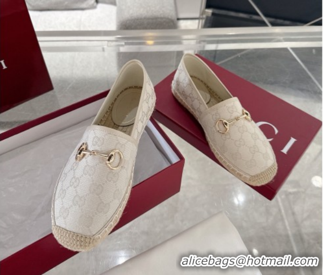Shop Cheap Gucci GG Canvas Flat Espadrilles with Horsebit GG121805 Light Beige 2026