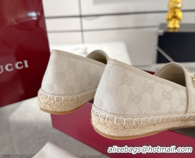 Shop Cheap Gucci GG Canvas Flat Espadrilles with Horsebit GG121805 Light Beige 2026