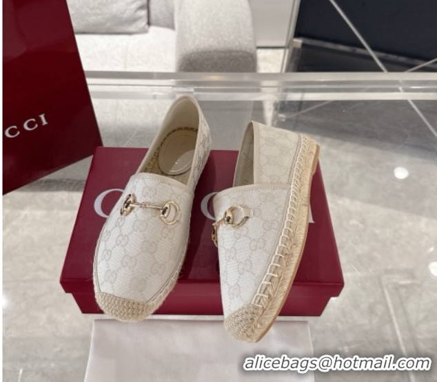 Shop Cheap Gucci GG Canvas Flat Espadrilles with Horsebit GG121805 Light Beige 2026