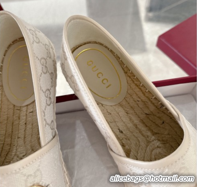 Shop Cheap Gucci GG Canvas Flat Espadrilles with Horsebit GG121805 Light Beige 2026